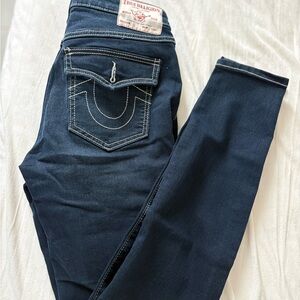 True Religion Navy Skinny Jeans with Signature Back Pocket